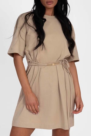 T-shirtjurk korte jurk beige