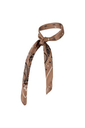 sjaaltje met paisley print taupe