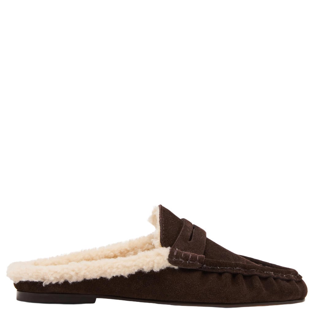 Steve Madden Rafe-F suède slippers - donkerbruin