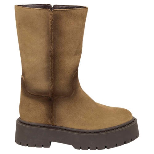 Steve Madden chunky leren laarzen taupe
