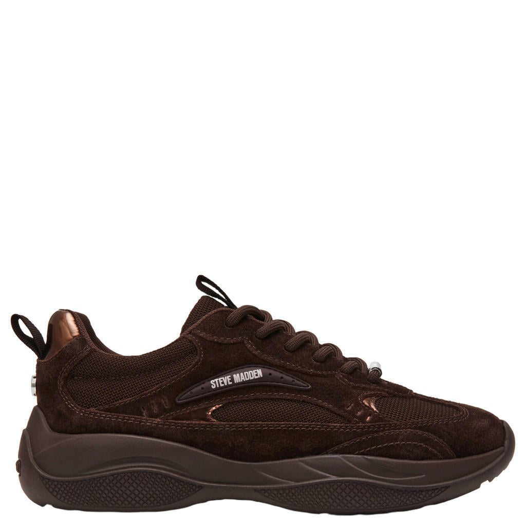 Steve Madden Premio-E chunky leren sneakers - donkerbruin