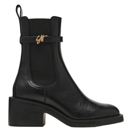 Steve Madden Charity-SM leren chelsea boots met blokhak zwart