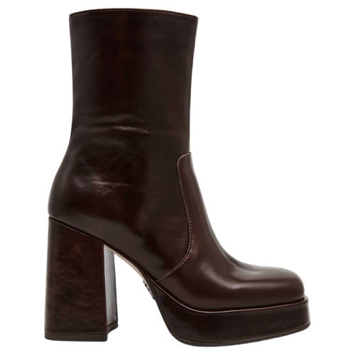 Steve Madden Echos leren laarzen met blokhak bruin