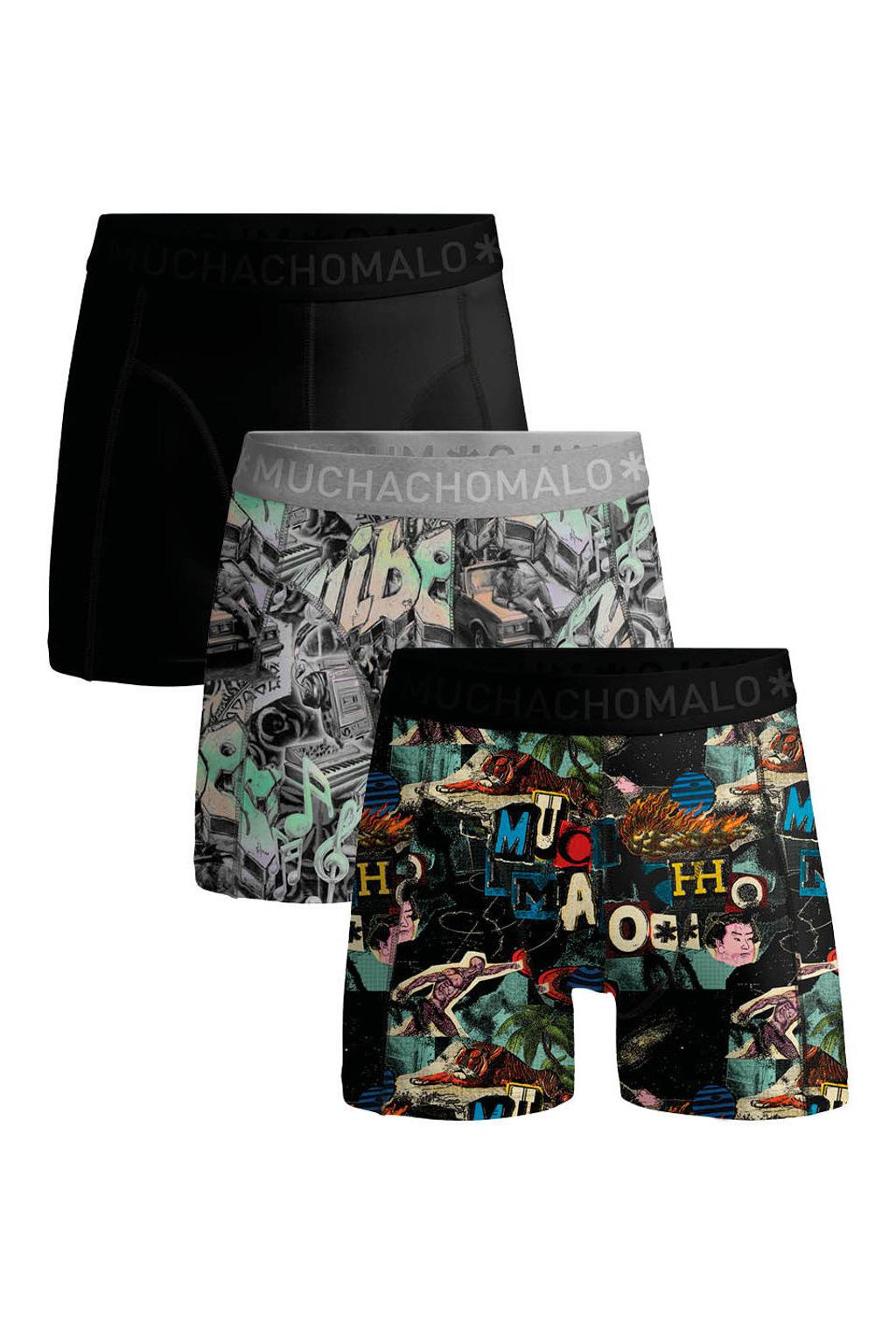 Muchachomalo boxershorts - zwart/multi (set van 3)