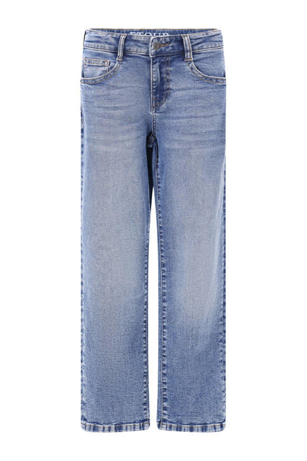 Medium blue denim jongens Retour Jeans loose fit jeans van stretchdenim met regular waist en effen