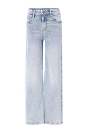 wide leg jeans light blue denim