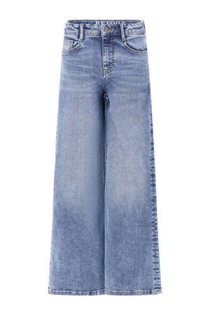 wide leg jeans medium blue denim
