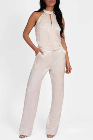 viscose jacquard jumpsuit - ecru