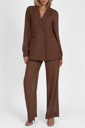wide leg pantalon - bruin
