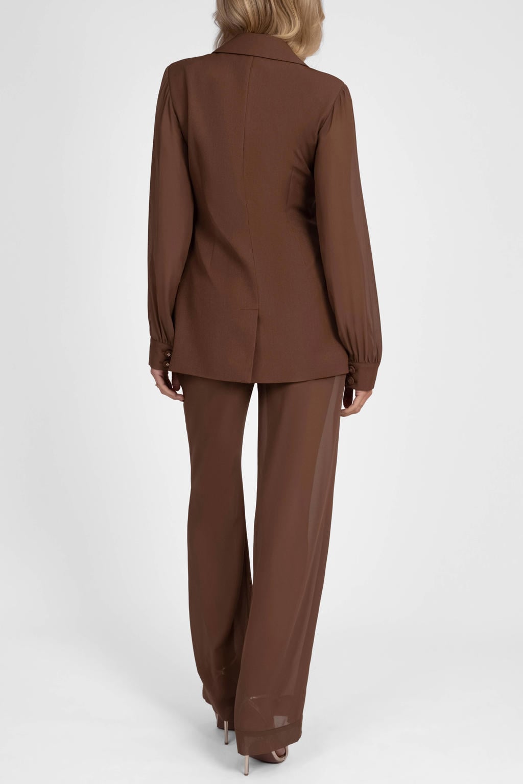 NIKKIE wide leg pantalon - bruin