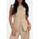 NIKKIE gilet met glitters - beige