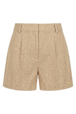 regular fit bermuda short met glitters - beige