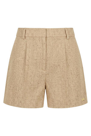regular fit bermuda short met glitters - beige