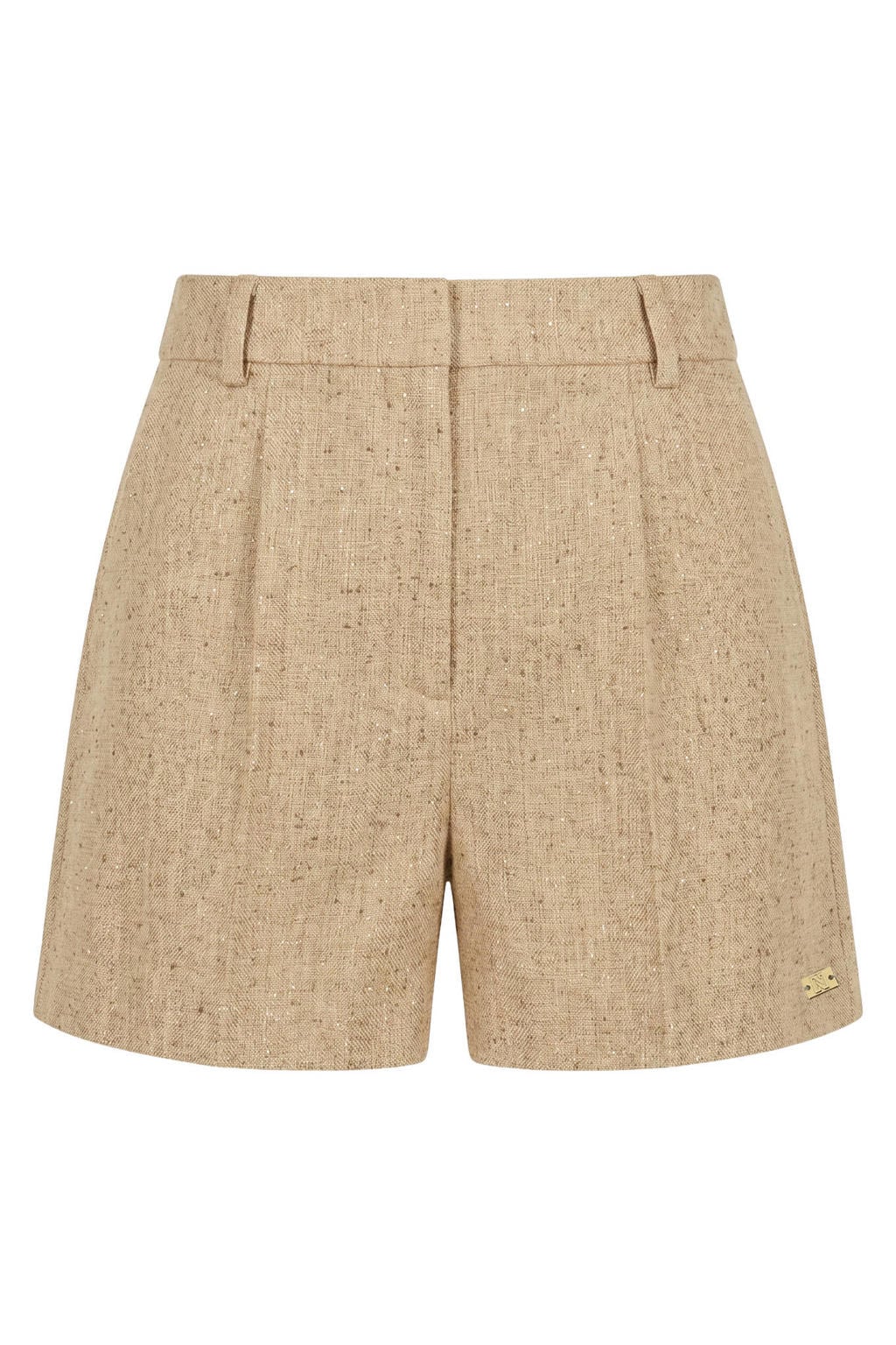 NIKKIE regular fit bermuda short met glitters - beige