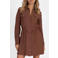 NIKKIE viscose korte blousejurk - bruin