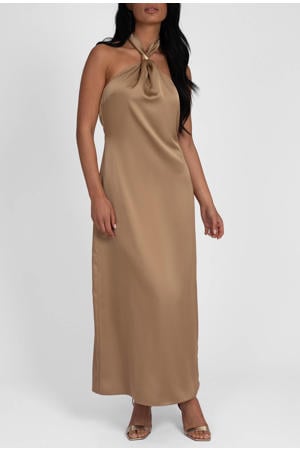 satijnen maxi jurk champagne