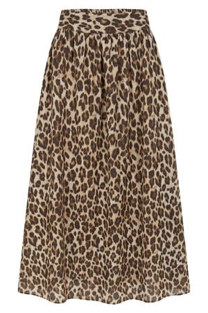 maxi rok met panterprint - bruin