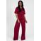 NIKKIE satijnen wide leg broek - donkerrood