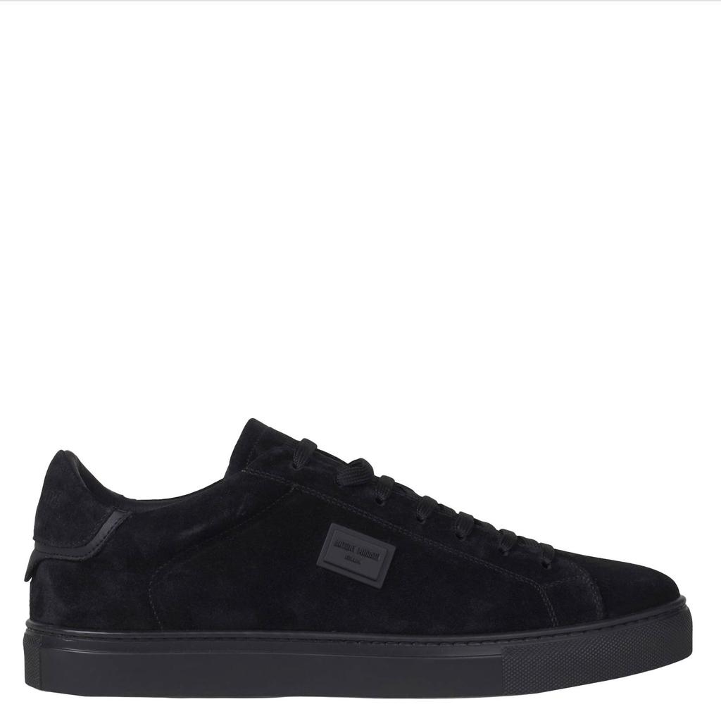 Zwarte heren Antony Morato Metal leren sneakers - van 90% leer/10% polyurethaan met veters