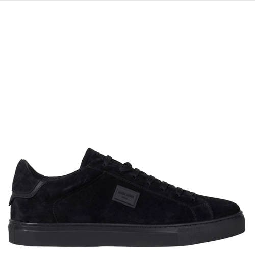 Antony Morato Metal leren sneakers zwart