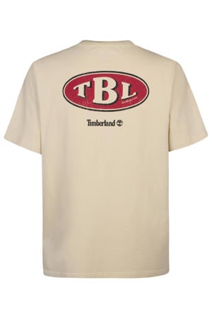 regular T-shirt met backprint beige