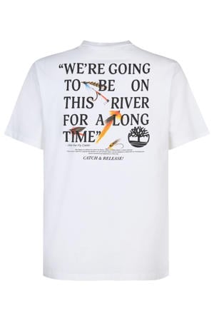 regular T-shirt met backprint wit