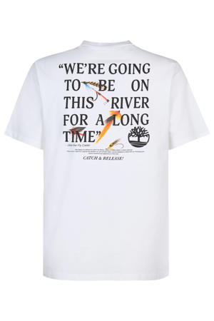 regular T-shirt met backprint wit