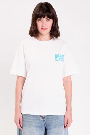 T-shirt met backprint ecru