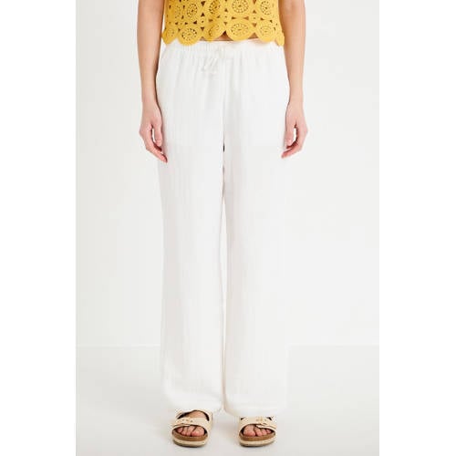 Cache Cache straight regular waist casual broek ecru afbeelding