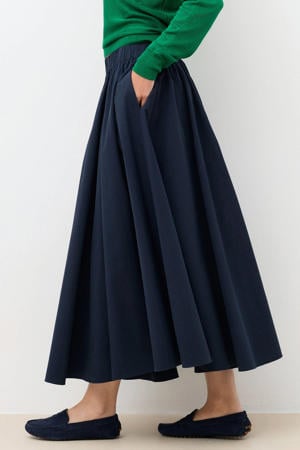 midi rok marineblauw