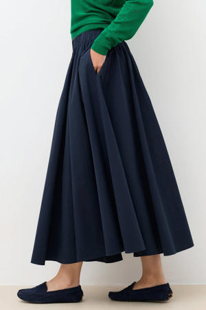 midi rok marineblauw