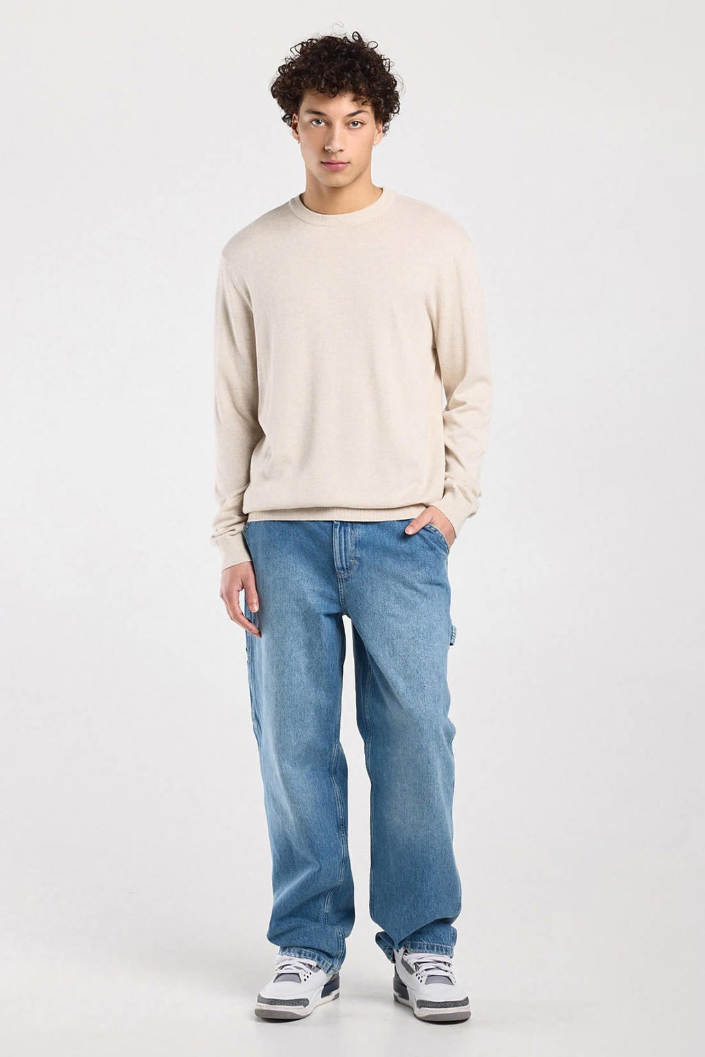 America Today relaxed fit gebreide trui - beige