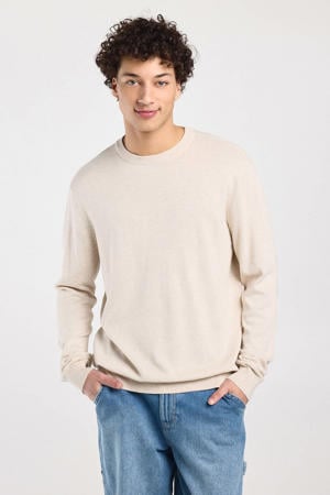 relaxed fit gebreide trui - beige