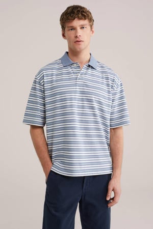 boxy gestreepte polo blauw