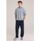WE Fashion boxy gestreepte polo blauw