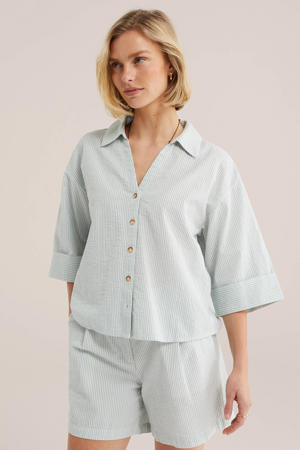 blouse met krijtstreep