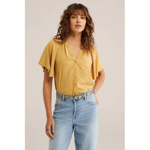 WE Fashion blouse oker afbeelding