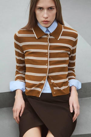 gestreepte vest bruin