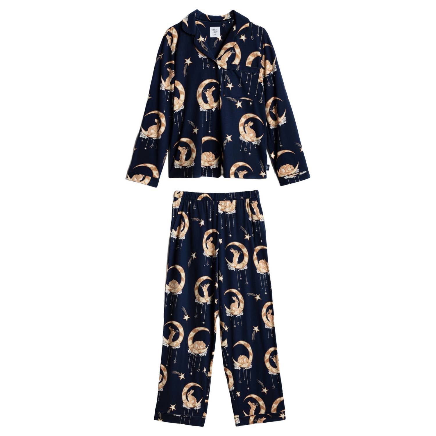 Chelsea Peers pyjama set donkerblauw okergeel
