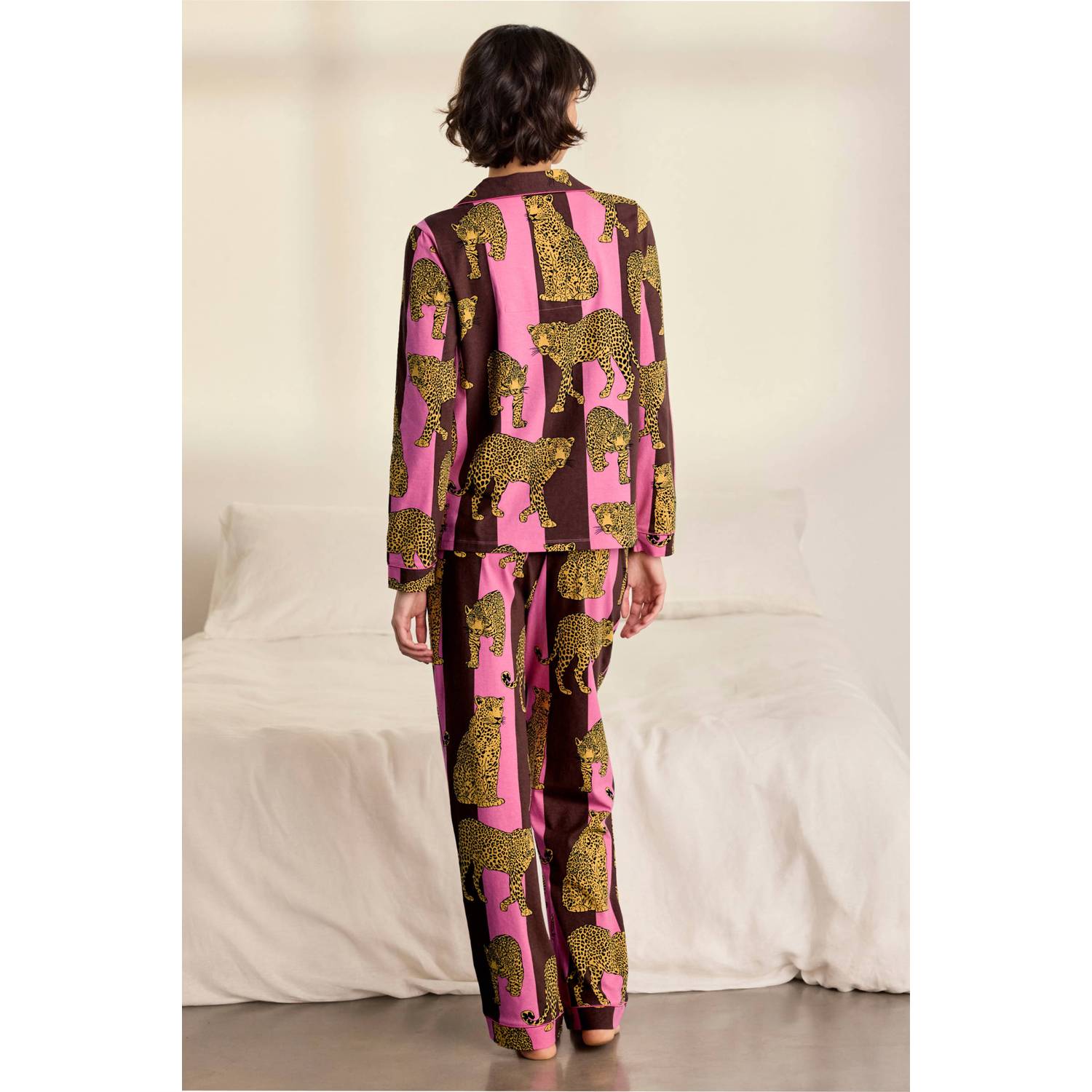 Chelsea Peers pyjama set roze donkerpaars groen