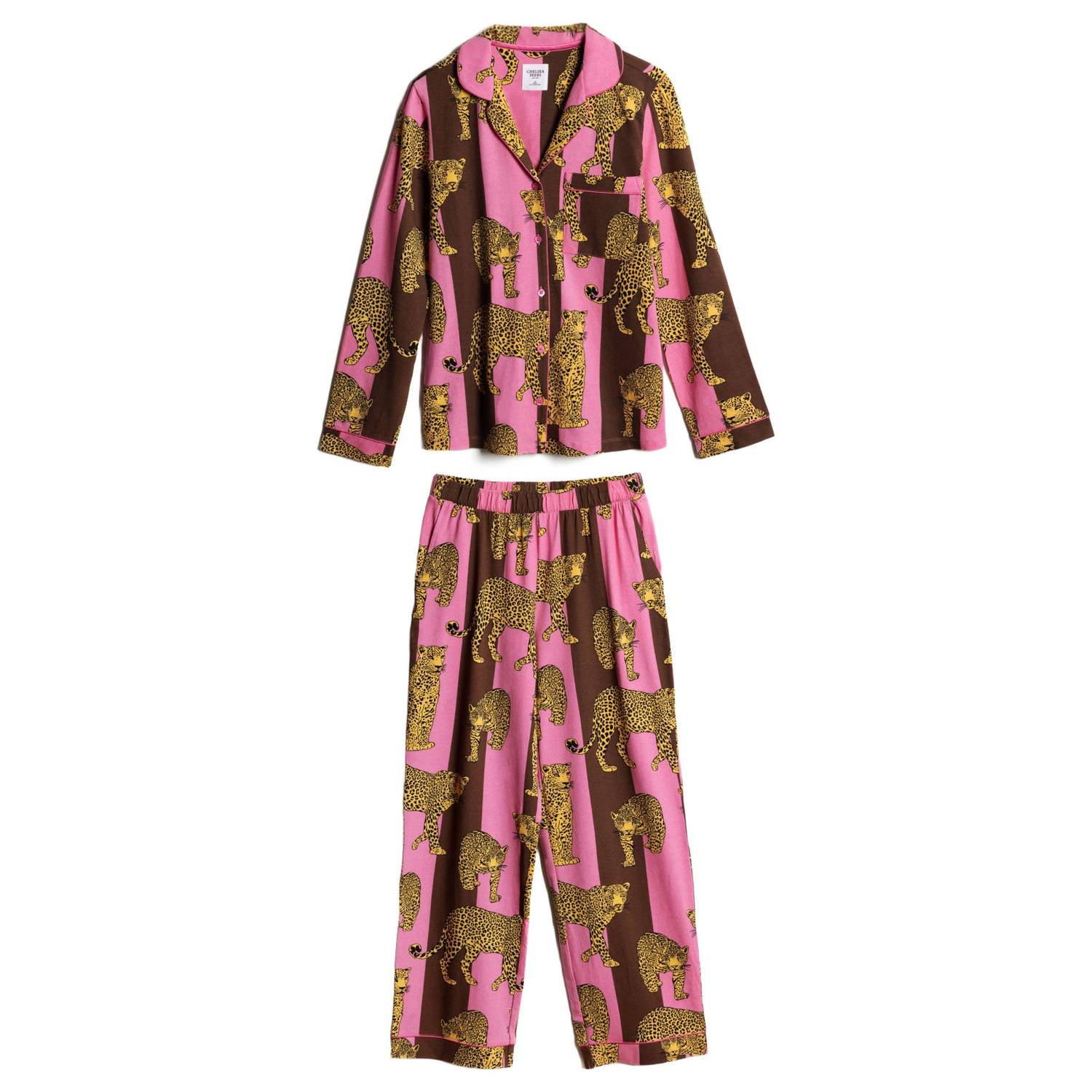 Chelsea Peers pyjama set roze donkerpaars groen
