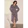 Chelsea Peers fleece geruite badjas - donkerpaars/wit