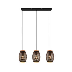 BIDAR - Hanglamp - Zwart-goud - excl. 3x E27 4 W