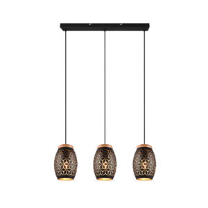 BIDAR - Hanglamp - Zwart-goud - excl. 3x E27 4 W  