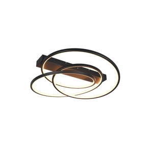 DARVIN - Plafondlamp - Zwart mat - incl. 1x SMD 34 W