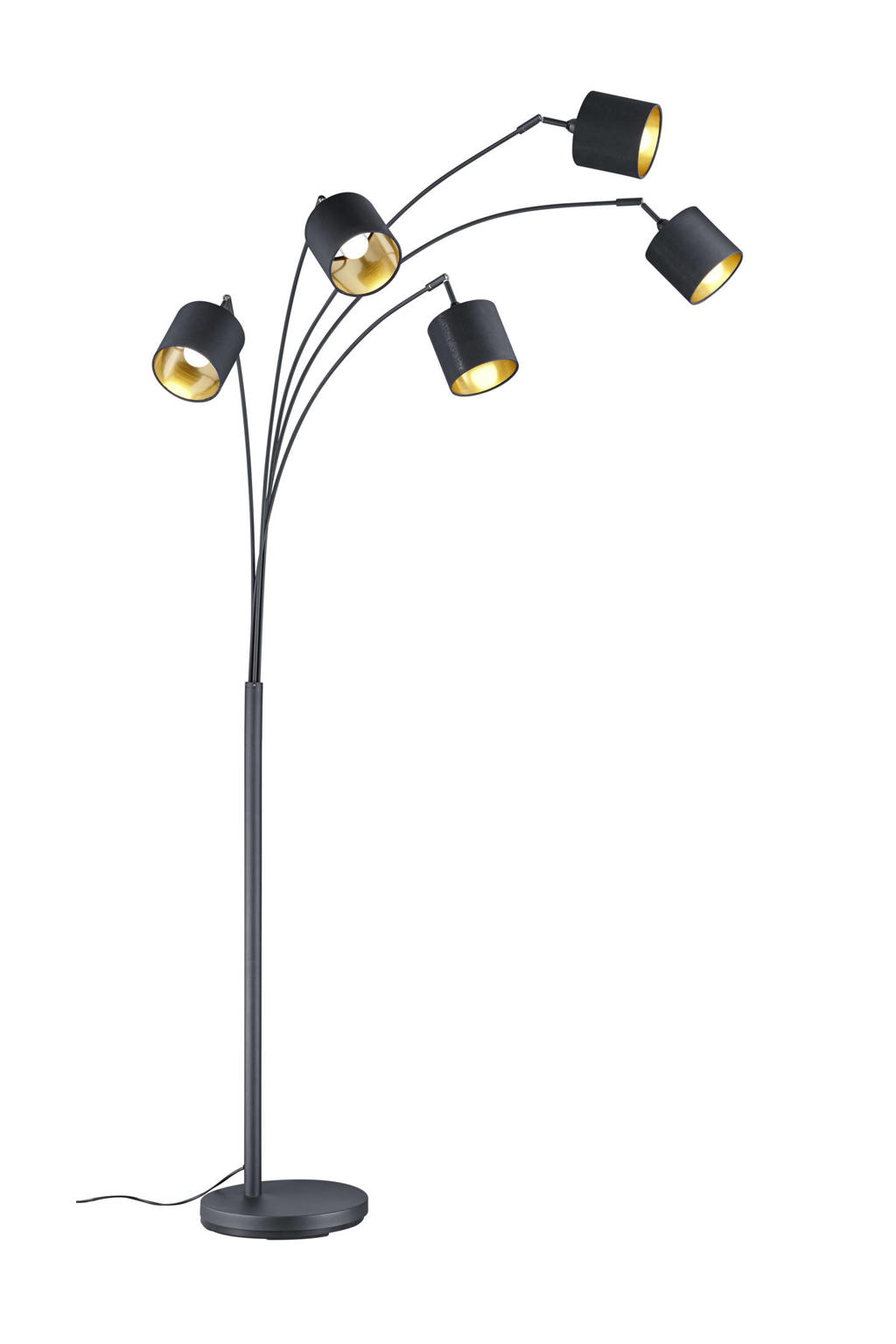 REALITY TOMMY - Vloerlamp - Zwart mat - excl. 5x E14 3,5 W