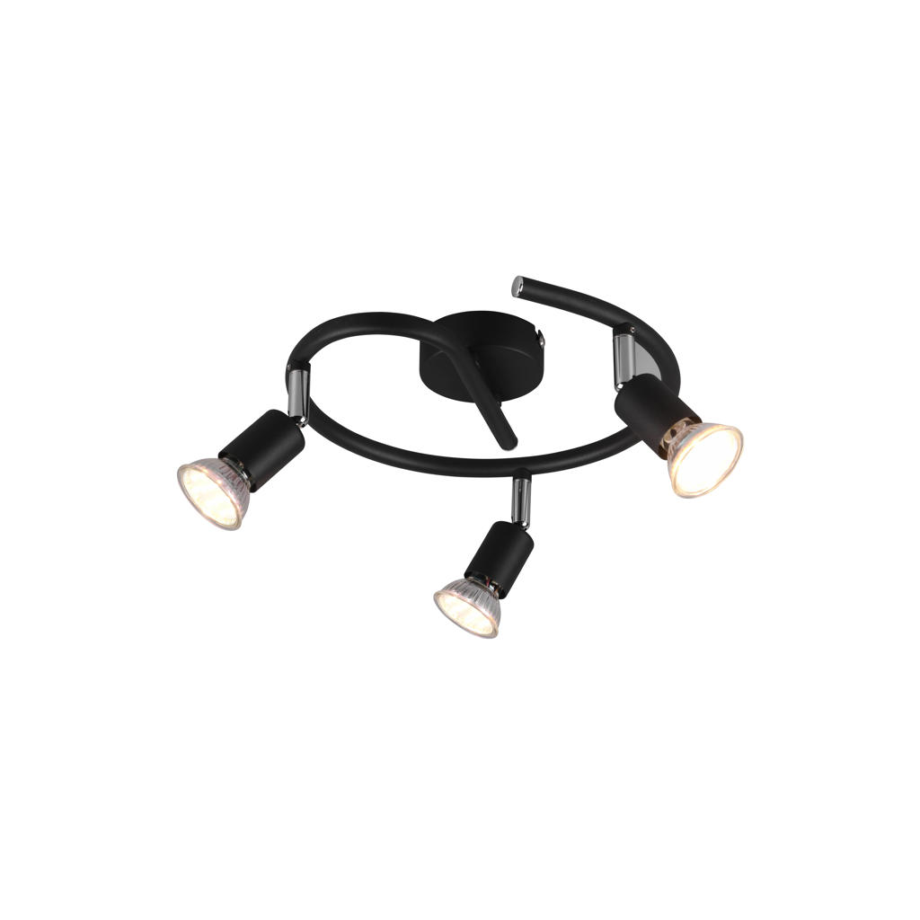 REALITY PARIS - Spot - Zwart mat - excl. 3x GU10 3 W