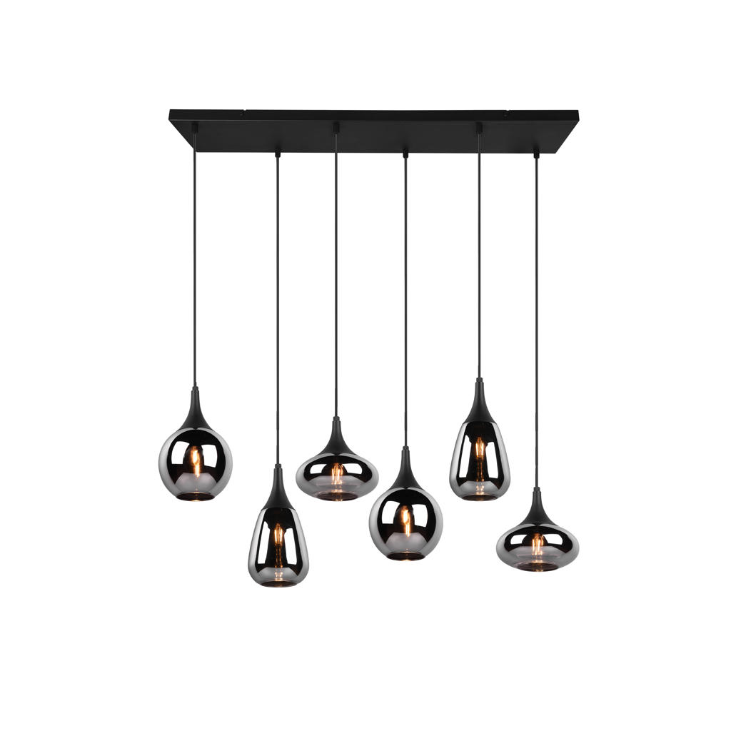 TRIO LUMINA - Hanglamp - Zwart mat - excl. 6x E14 2 W