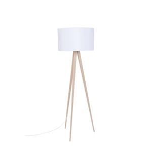 Tripod vloerlamp hout/wit