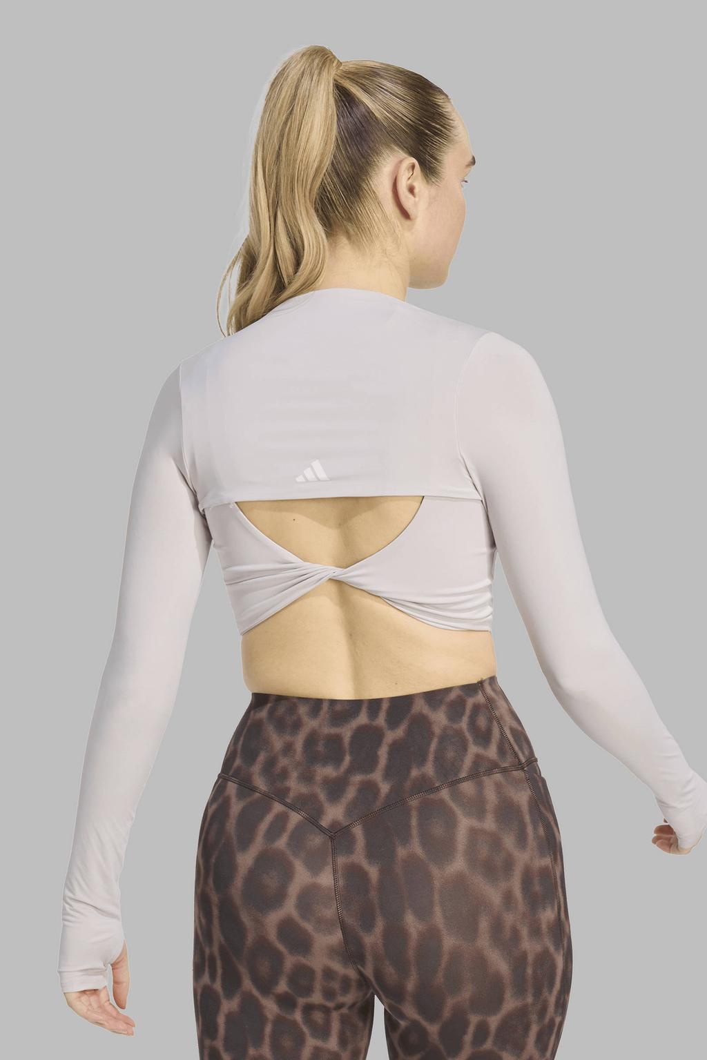 Paarse dames adidas Performance sportvest Optimé van polyacryl met lange mouwen